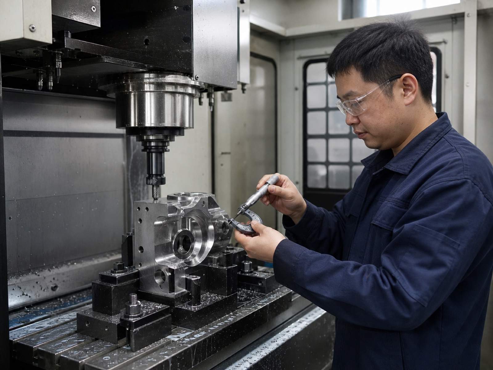 Machining process scene
